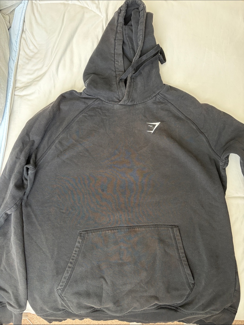 Gymshark Men's Hoodie in Charcoal Black with Small Logo